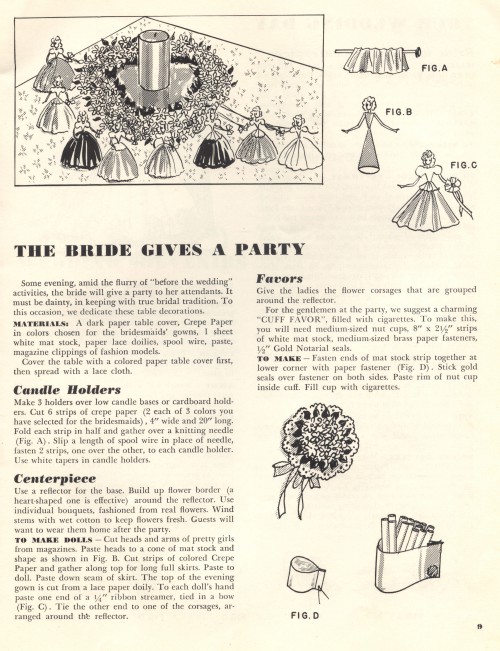 vintage the bride gives a party