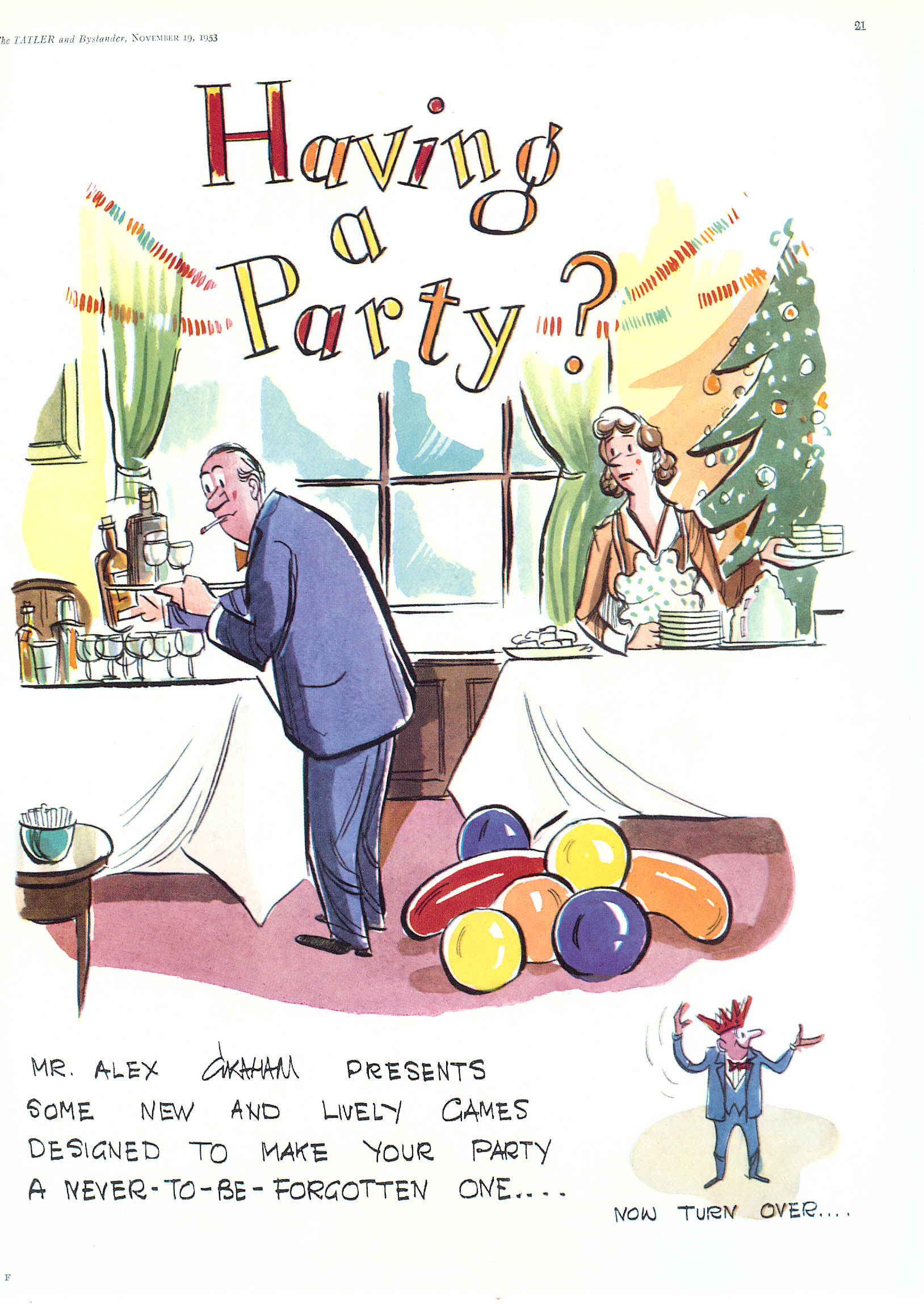 tatler-and-bystander-party-1953-alex-graham-illustrator