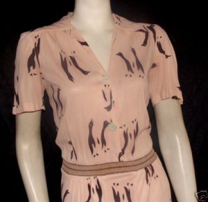 vintage-penguin-print-dress