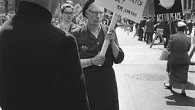 Sign Of The Times: 1959 Vivian Cherry photograph of Dorothy Day, founder of the Catholic Worker newspaper, picketing against the Atomic Bomb, New York, 1959.