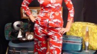Fabric Swatch Friday: Of Hippies & Stoned Flappers Retro clothing that amazes me: two-piece bell-bottomed pantsuit with a wild print of a Flapper, flowers and rainbows.