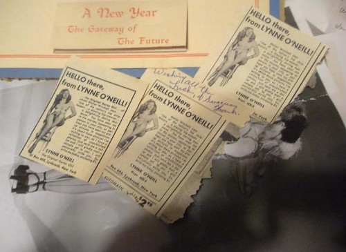 vintage burlesque star lynne o'neill ads