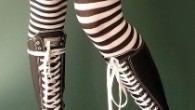 Shoes Like A Chastity Belt With the current state of affairs — i.e. republicans trying to defund Planned Parenthood, it seems these Knee High Converse shoes might become affordable birth control. (Yes, even at $60+...