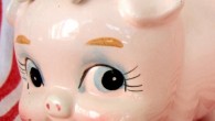 Since ye old piggy banks are vanishing, I had to show you this cute vintage pink piggy bank I found at Beach Vintage.