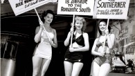 Signs Of The Times, 1945 A vintage photo, taken by photographer Joseph Jasgur, of Earl Carroll’s Vanities pin-up girls picketing in front of a Los Angeles movie theater — a staged publicity event “against” the...