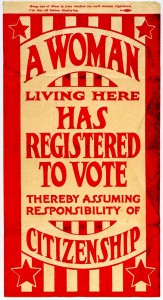 a woman living here has registered to vote