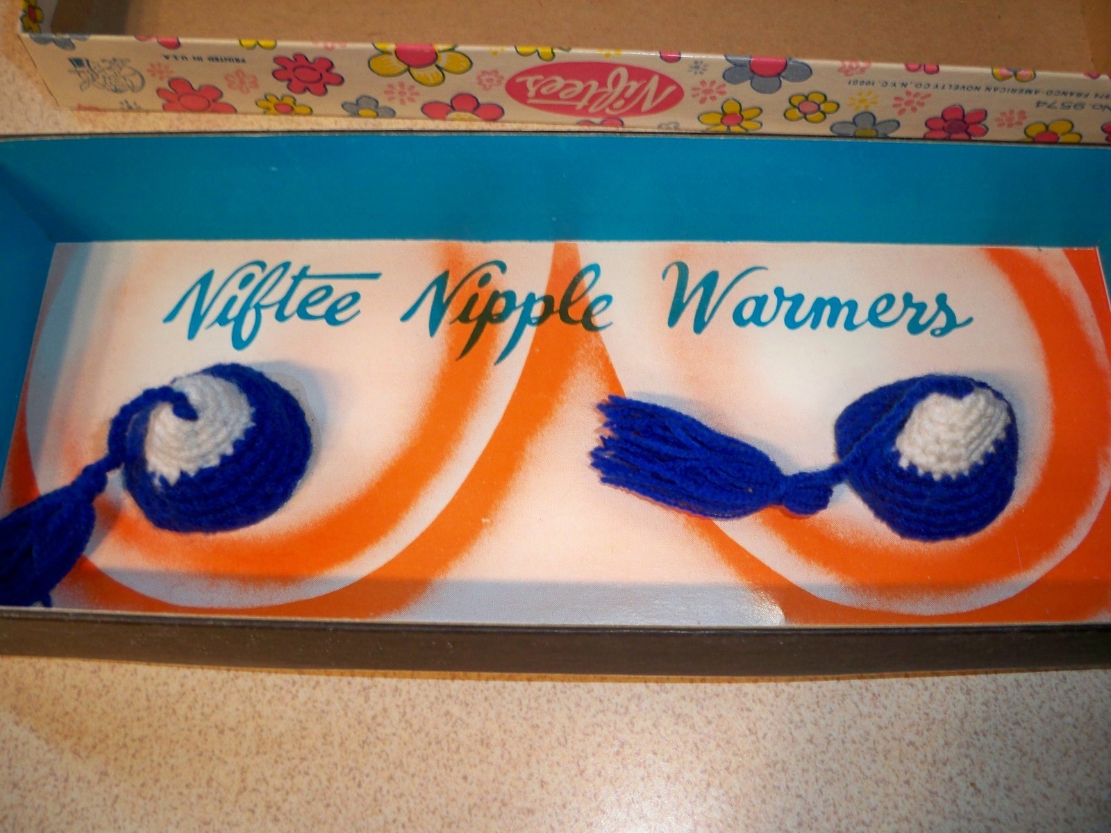 Vintage Niftee Nipple Warmers Novelty Gag Gift For Girl That Has Everything  1974