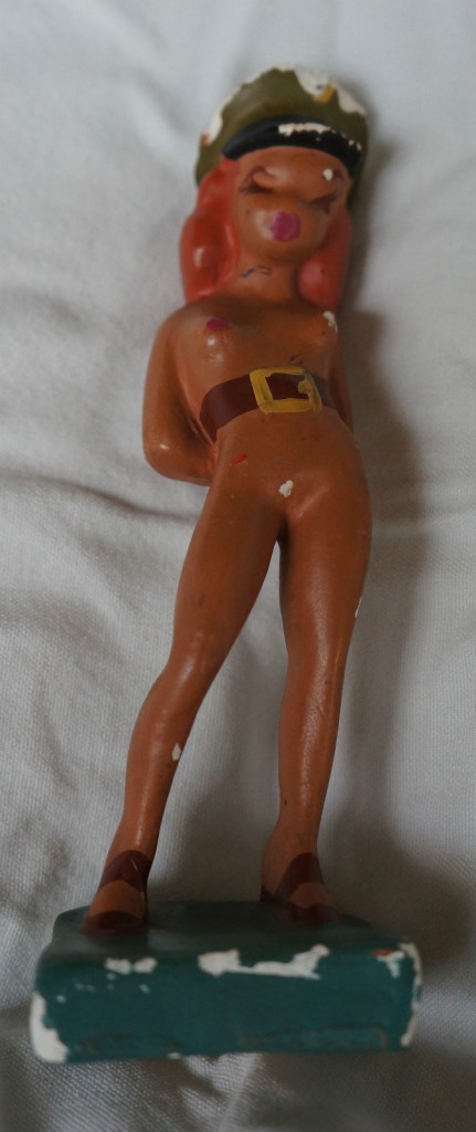1943 Chalkware Nude woman Rick's Figurines Army Military Draft Tease redhead