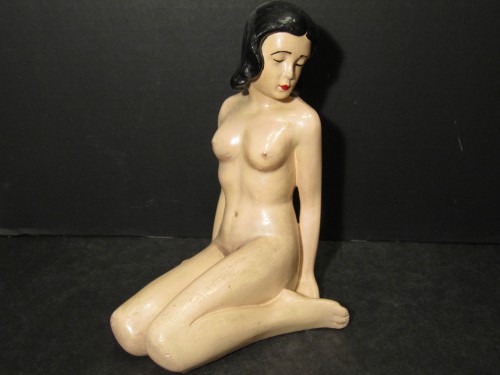 Vintage Nude Lady Chalkware 8 inch Figurine