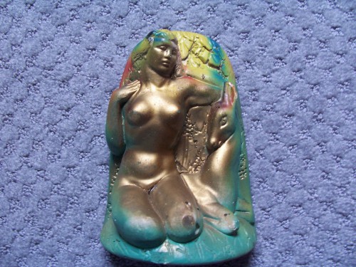vintage nude naked nymph carnival chalkware