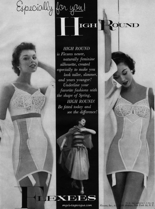 Flexees girdle lingerie ad 1955 Vikki Dougan