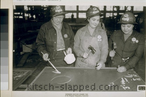 women in had hats working at richmond shiphard number two