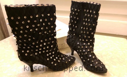 black sequin covered desperately seeking susan boots 1985