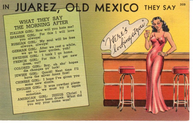 racist sexist vintage postcard