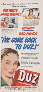 white wash no red hands vintage duz ad